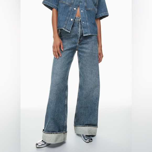 Agolde Blue Wide Leg Jeans - Picture 9 of 10